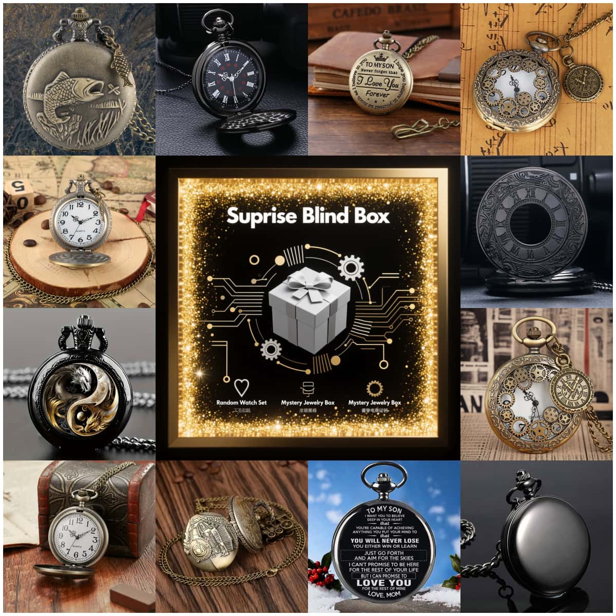 Vintage Fashion Watches - 1 szt. Niespodzianka - Tajemniczy Zegarek
