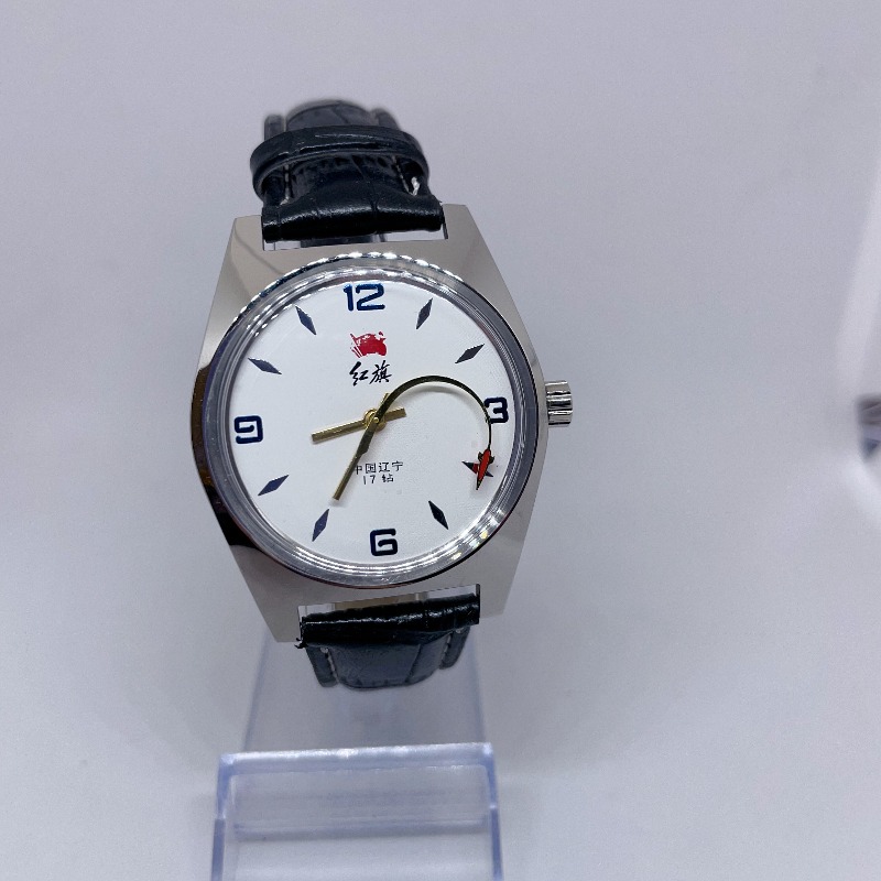 Vintage Fashion Watches - Zegarek męski mechaniczny nakręcany ręcznie Red
