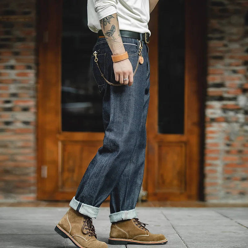 Retro Track Pant - Męskie jeansy Maden Vintage, ciężki denim