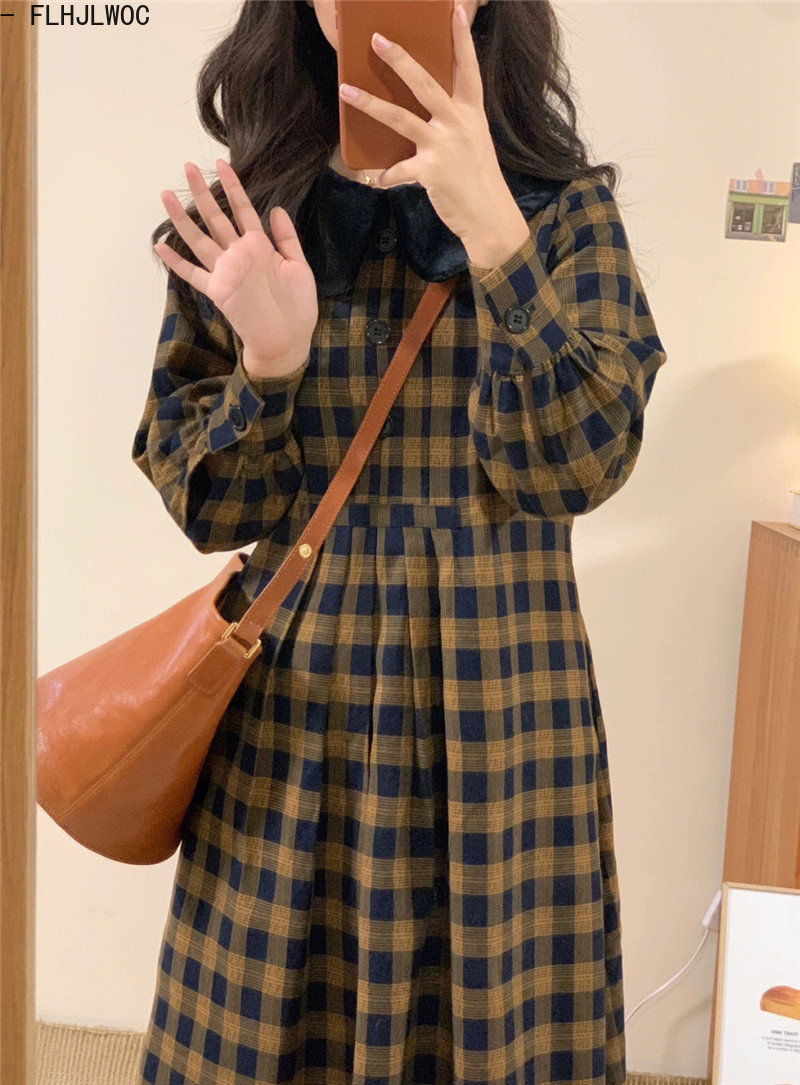 Kawa sukienka w kratę 2023 pod – Vintage Fashion Korea recenzja i cena