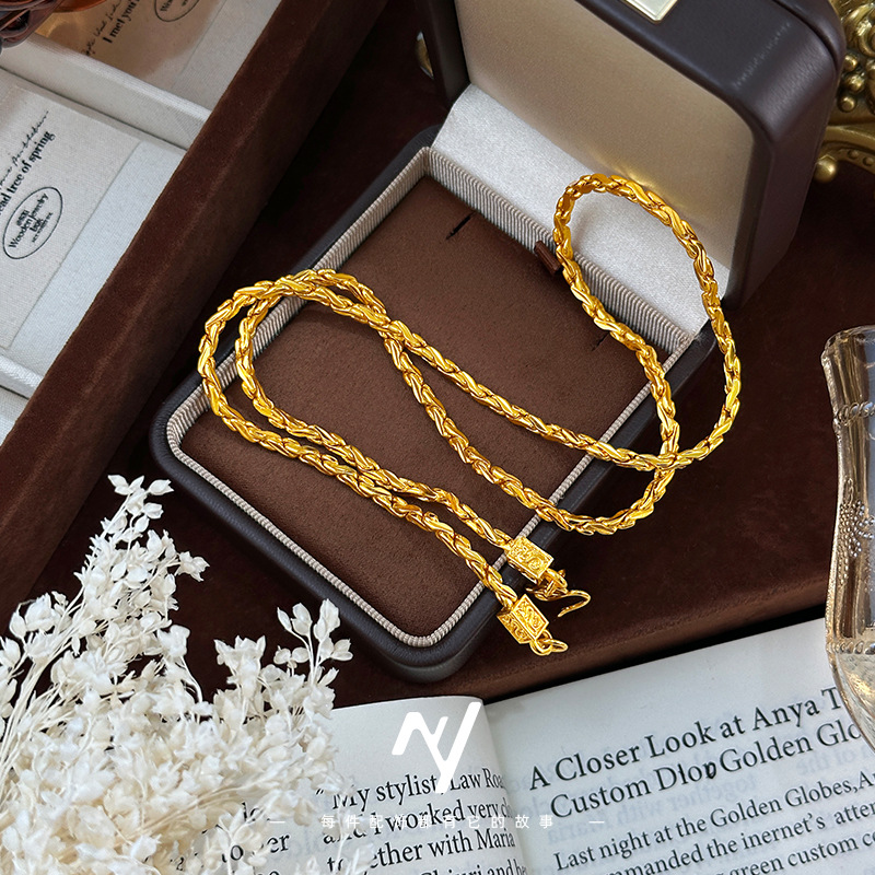 Złoty naszyjnik damski 9999 24 – Vintage Fashion Store recenzja i cena