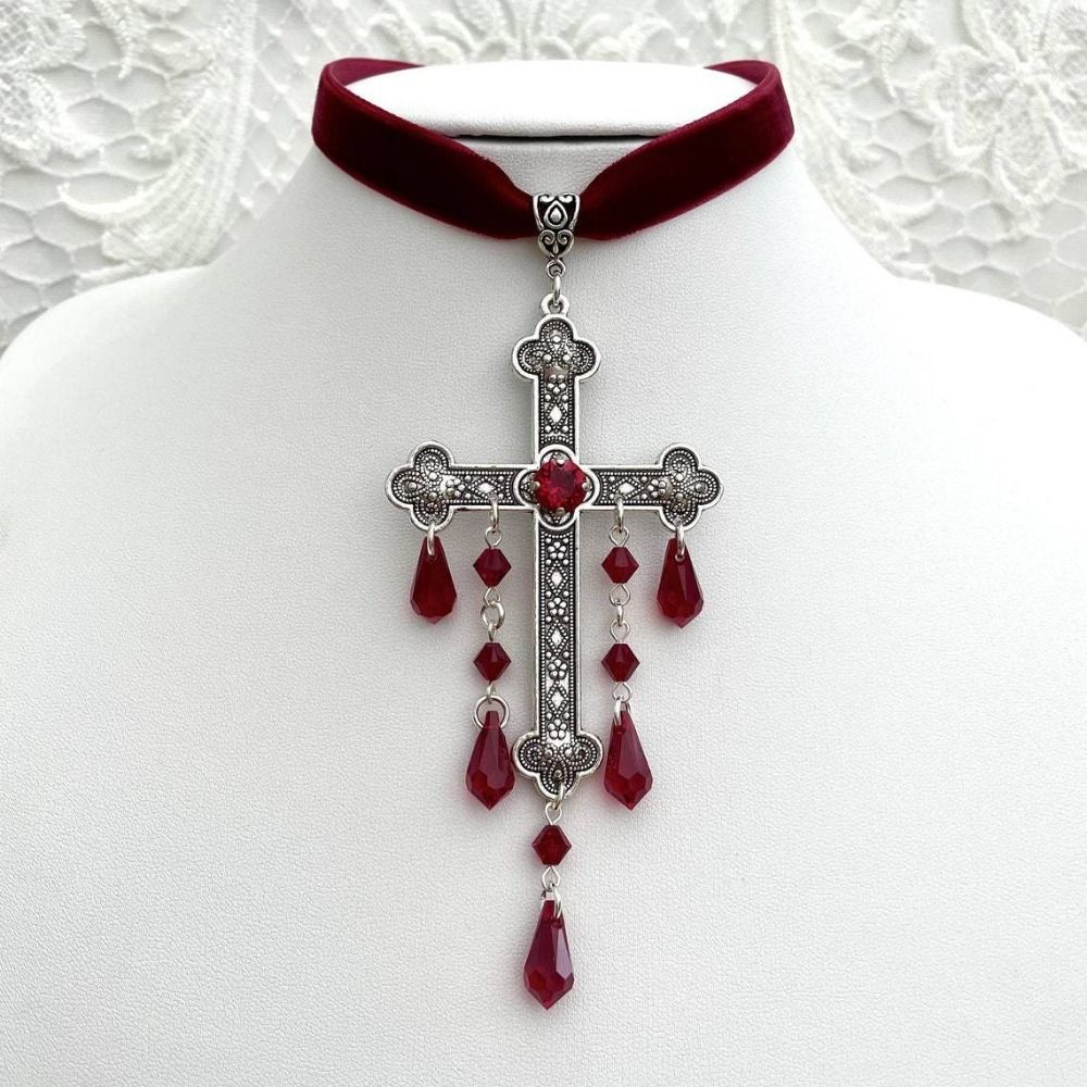 Retro Naszyjnik Choker z Dużym – Vintage Fashion Looks recenzja i cena